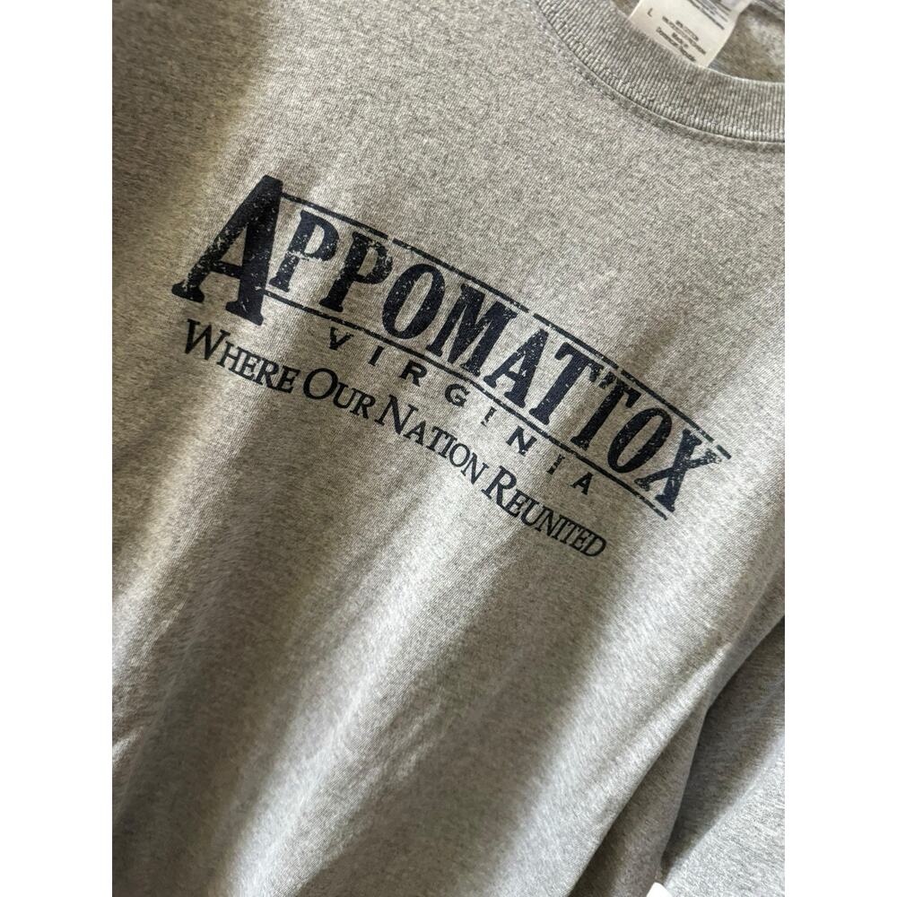 Appomattox Virginia T Shirt Large Gray Civil War Historic USA Graphic History